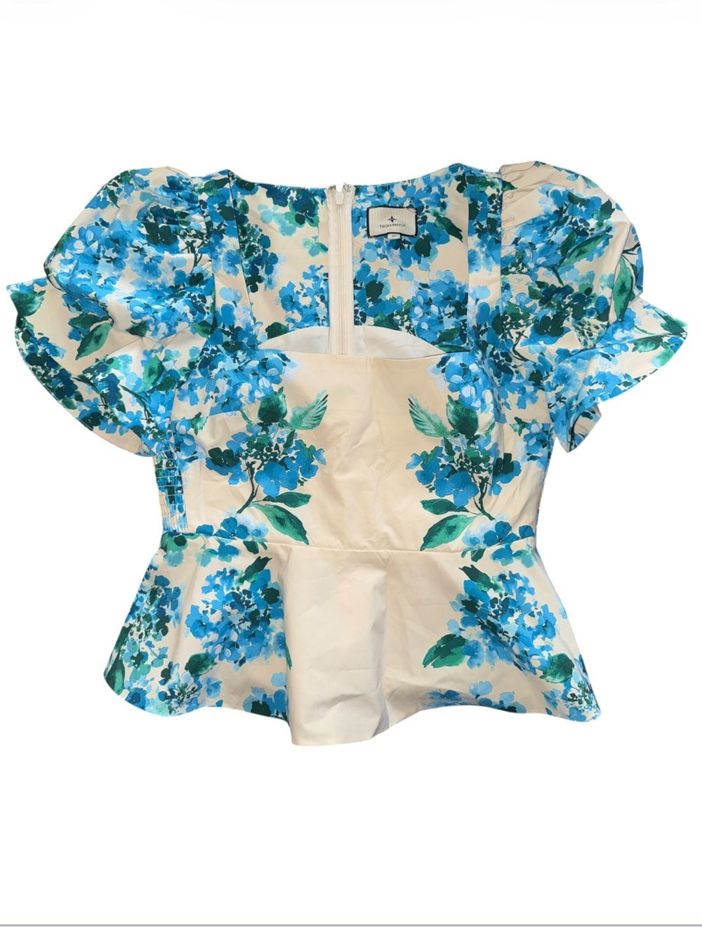 Tuckernuck Hydrangea Floral Matching Set Puff Sleeve Top & Mini Skirt Sz Medium - Picture 4 of 17